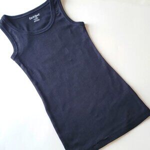 Cat & Jack Tank Cotton Blend Stretch Black Small 6-6X